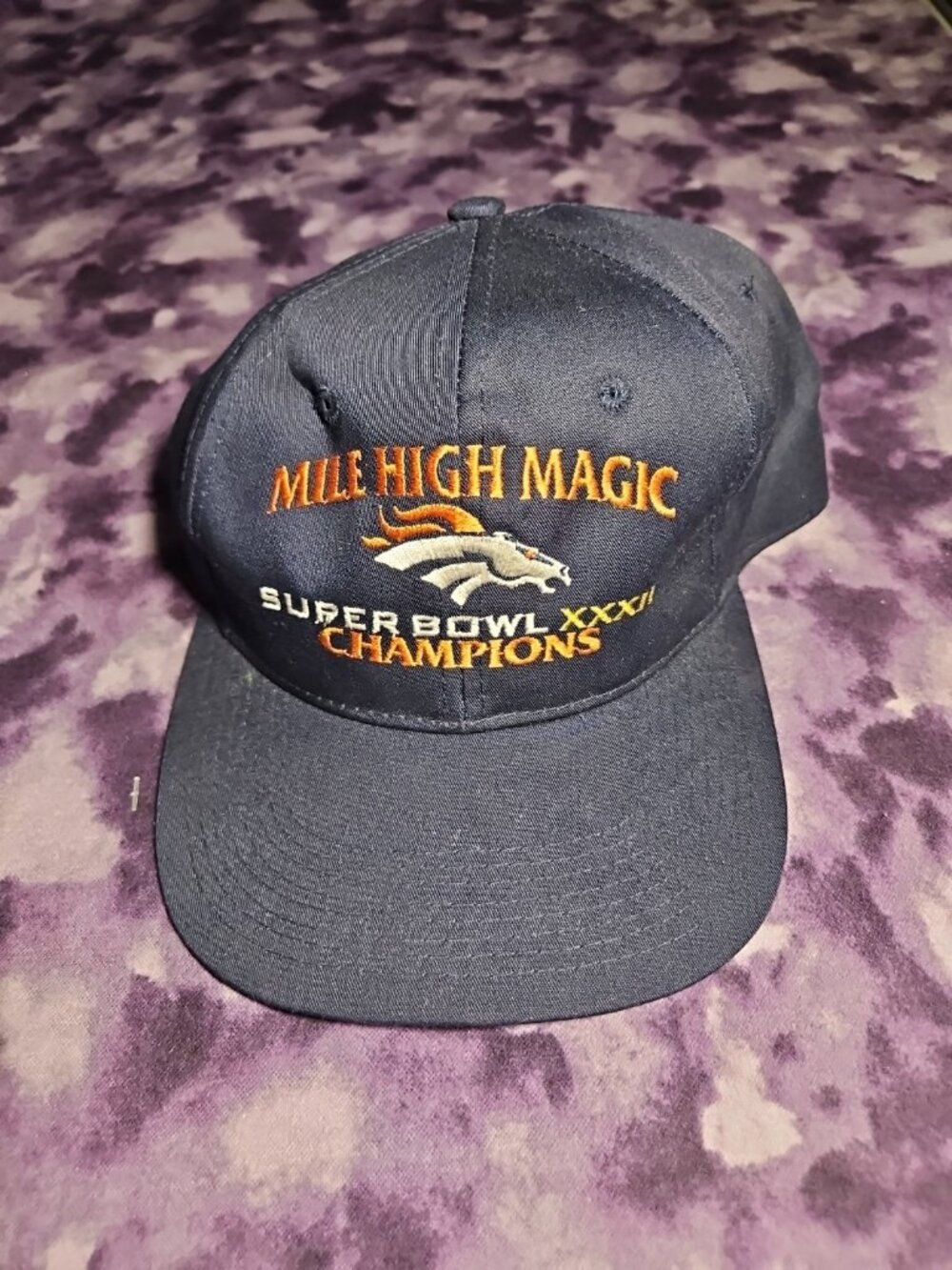 Vintage 1998 Denver Broncos Super Bowl Champions Snapback Hat Mile High Magic
